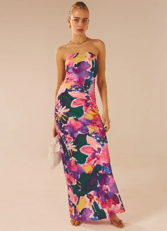 Time-Sensitive Offer Carried Away Maxi Dress - Candy Bouquet
