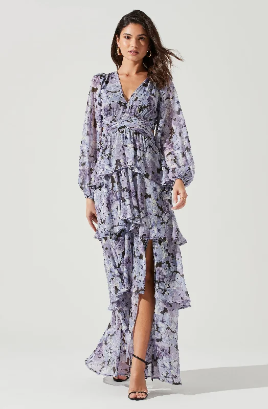 Weekend Hot Bargains Anora Floral Tiered Maxi Dress