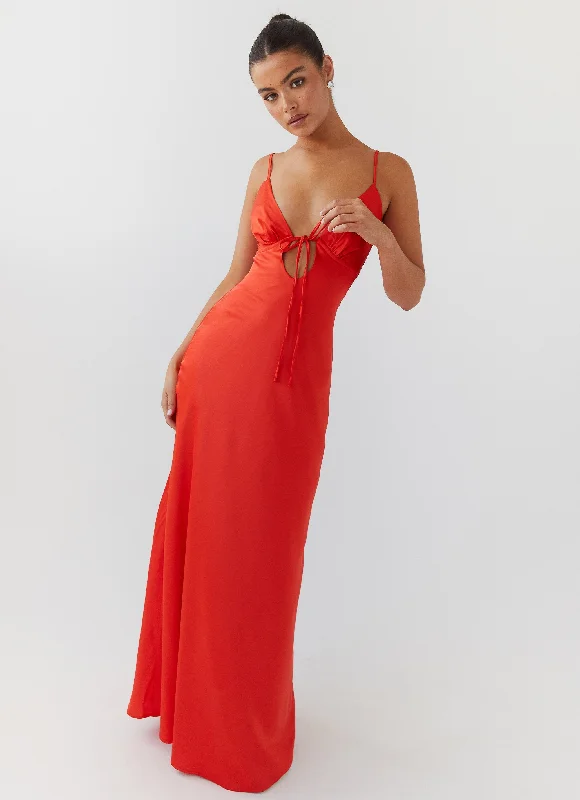 Seasonal Sale Flora Satin Maxi Dress - Citrus