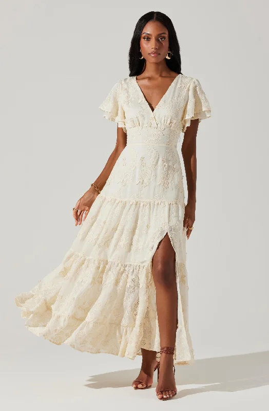 Weekend Bargain Bonanza Junia Embroidered Tiered Maxi Dress