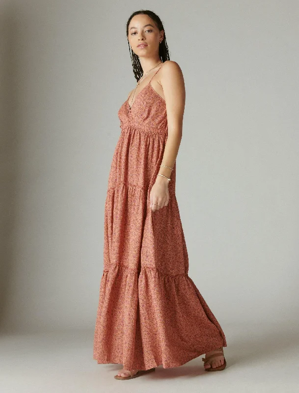 Weekend Markdowns Galore Lucky Brand Women's Paisley Tiered Maxi Dress