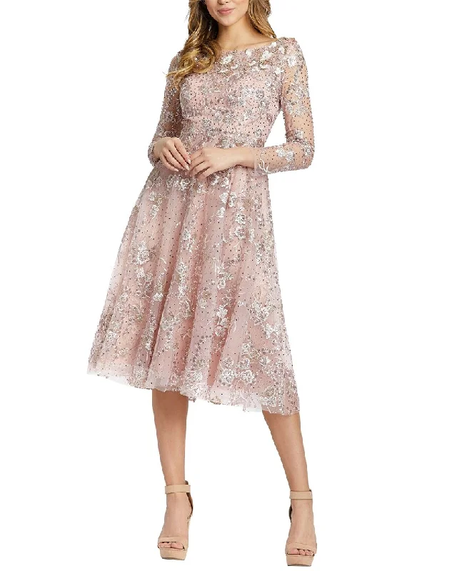 Exclusive Pricing Mac Duggal Embellished Illusion A-Line Dress