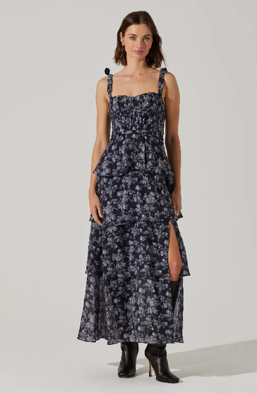 Hot Savings Alert Mellorie Floral Tiered Maxi Dress