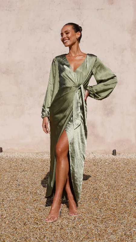 Seasonal Discounts Naomi Long Sleeve Maxi Dress - Olive