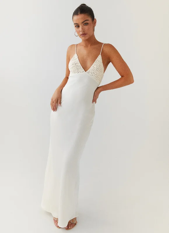 Weekend Flash Markdown Perfect World Satin Maxi Dress - Pearl Dove