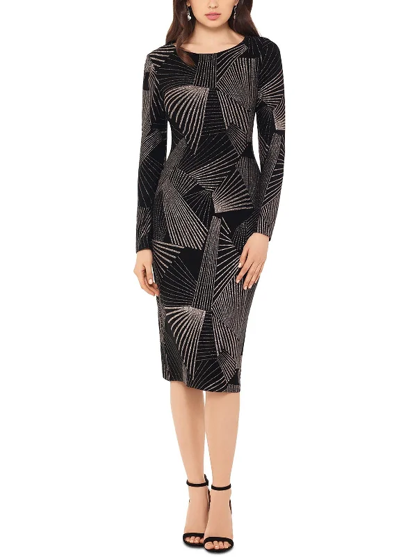 Exclusive Online Offers Petites Womens Glitter Knee-Length Cocktail and Party Dress