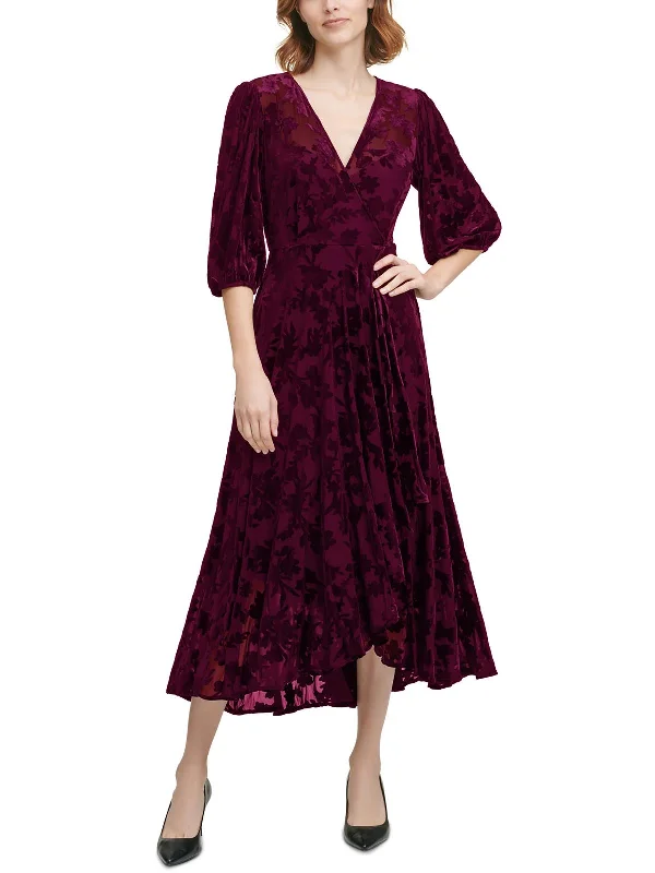 Weekend Shop Now Plus Womens Velvet Surplice Maxi Dress