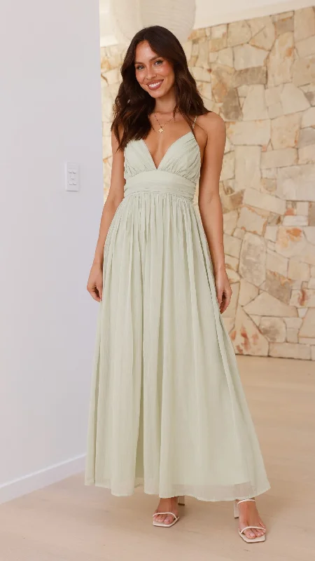 Exclusive Discounts Just for You Raeanne Maxi Dress - Sage
