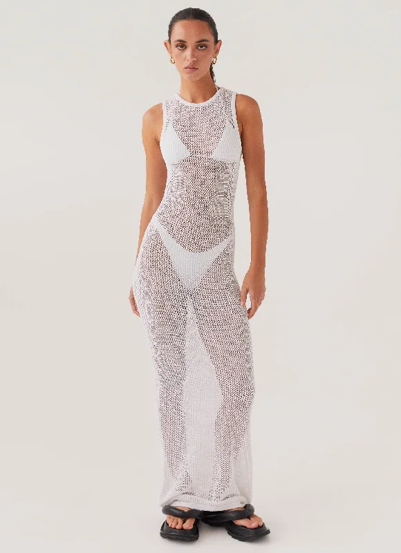 Weekend Bargain Time Rock The Boat Crochet Maxi Dress - White