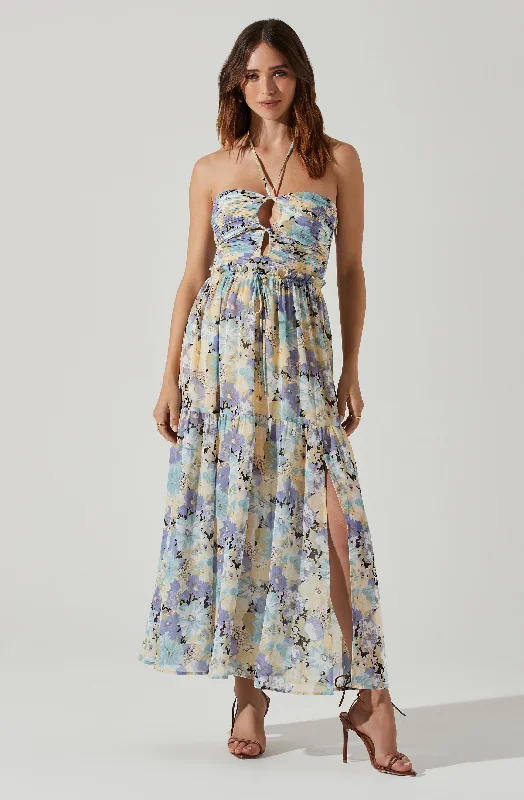 Hurry, While Stocks Last Rozina Floral Cutout Maxi Dress