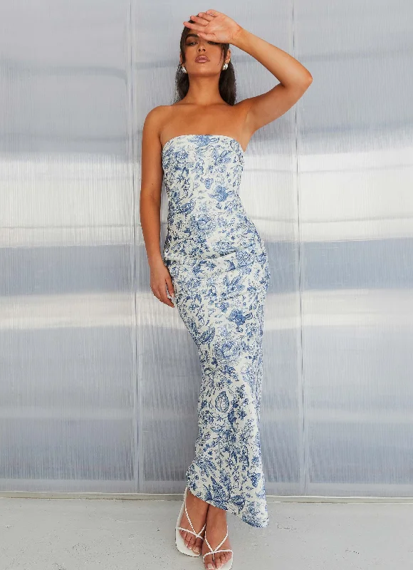 Weekend Special Summer Lover Maxi Dress - Blue Paisley