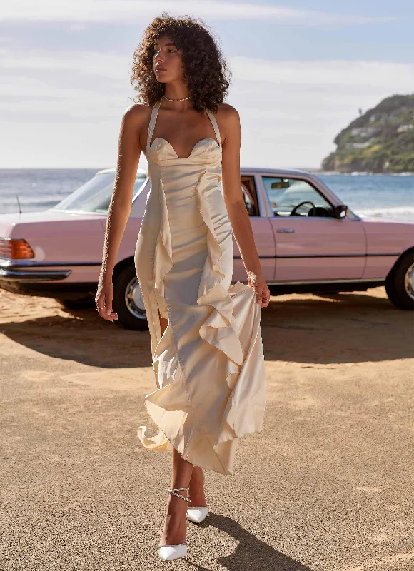 Limited Time Only Sweet Paradise Maxi Dress - Ivory