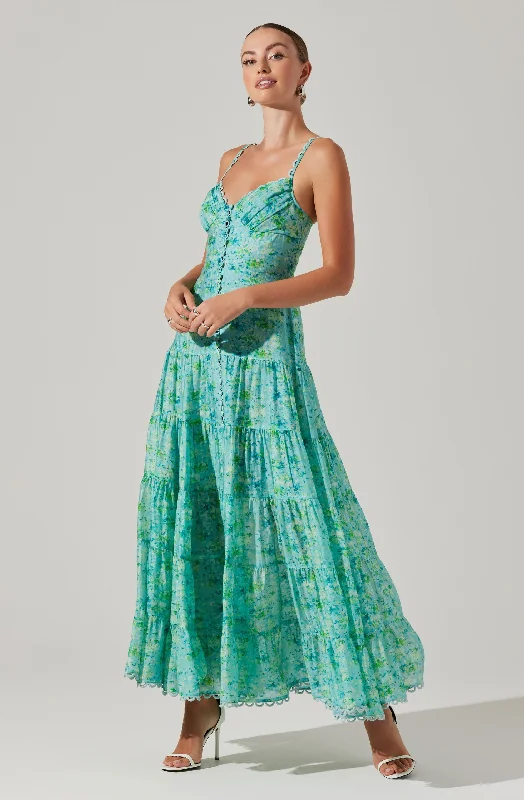 Exclusive Pricing Tazia Tiered Floral Maxi Dress