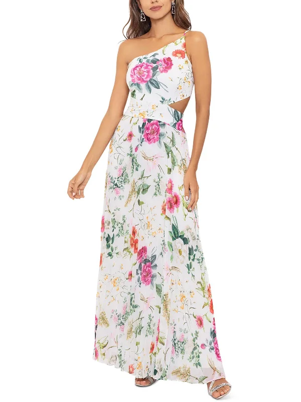 Weekend Wonders Womens Chiffon Cut-Out Maxi Dress