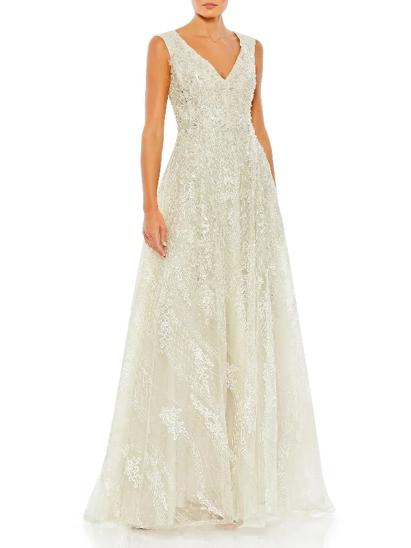 Weekend Shopping Spree Womens Embellished Long Evening Dress