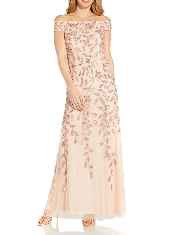 Super Low Prices Womens Embellished Off-The-Shoulder Evening Dress