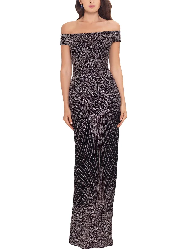Don’t Miss These Deals Womens Glitter Sheath Evening Dress