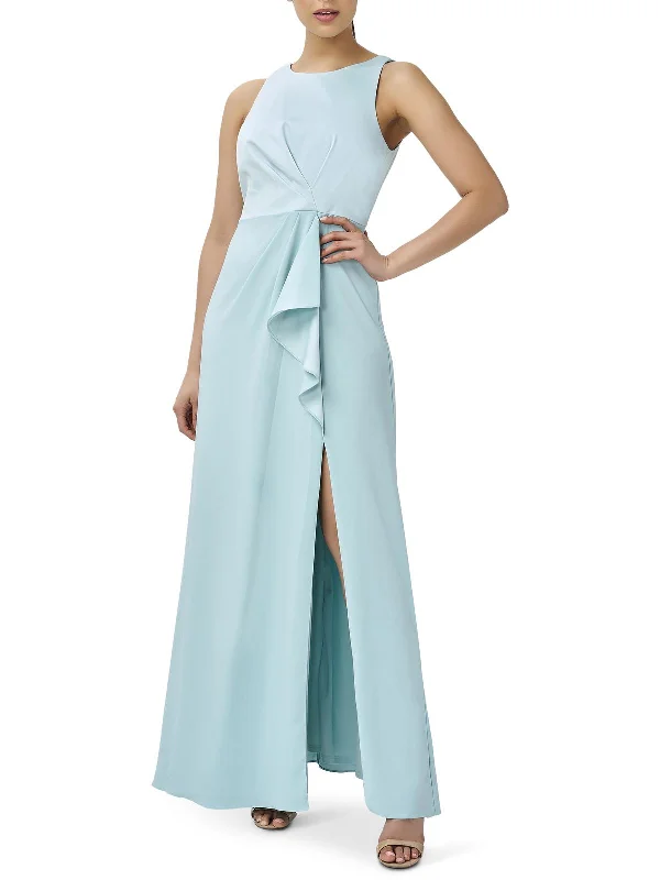 Price Slash Event Womens Halter Ruffled Evening Dress