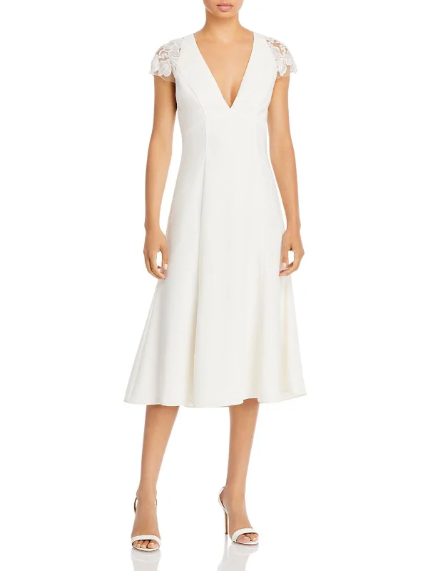 Limited Offer Womens Lace Trim Sleeveless Cocktail and Party Dress