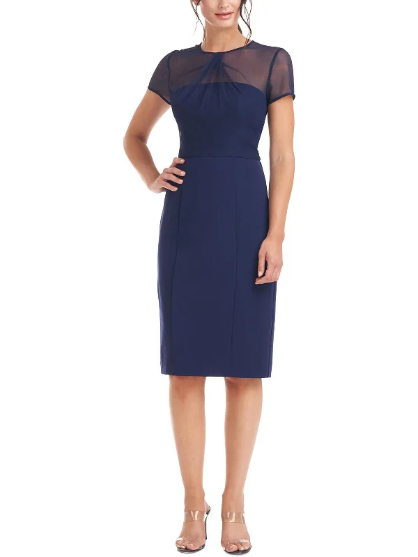 Flash Shopping Deal Womens Mesh Illusion Sheath Dress