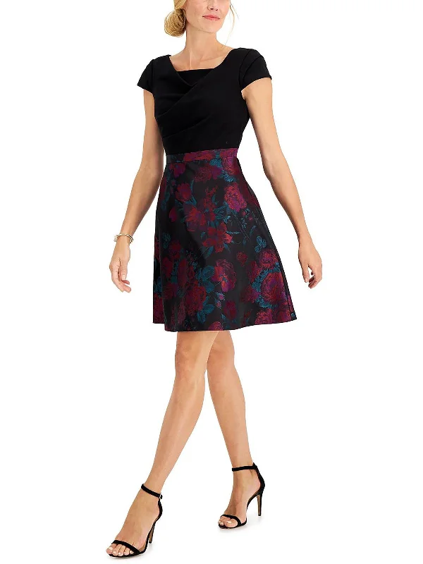 Deal of the Week Womens Printed Above Knee Fit & Flare Dress