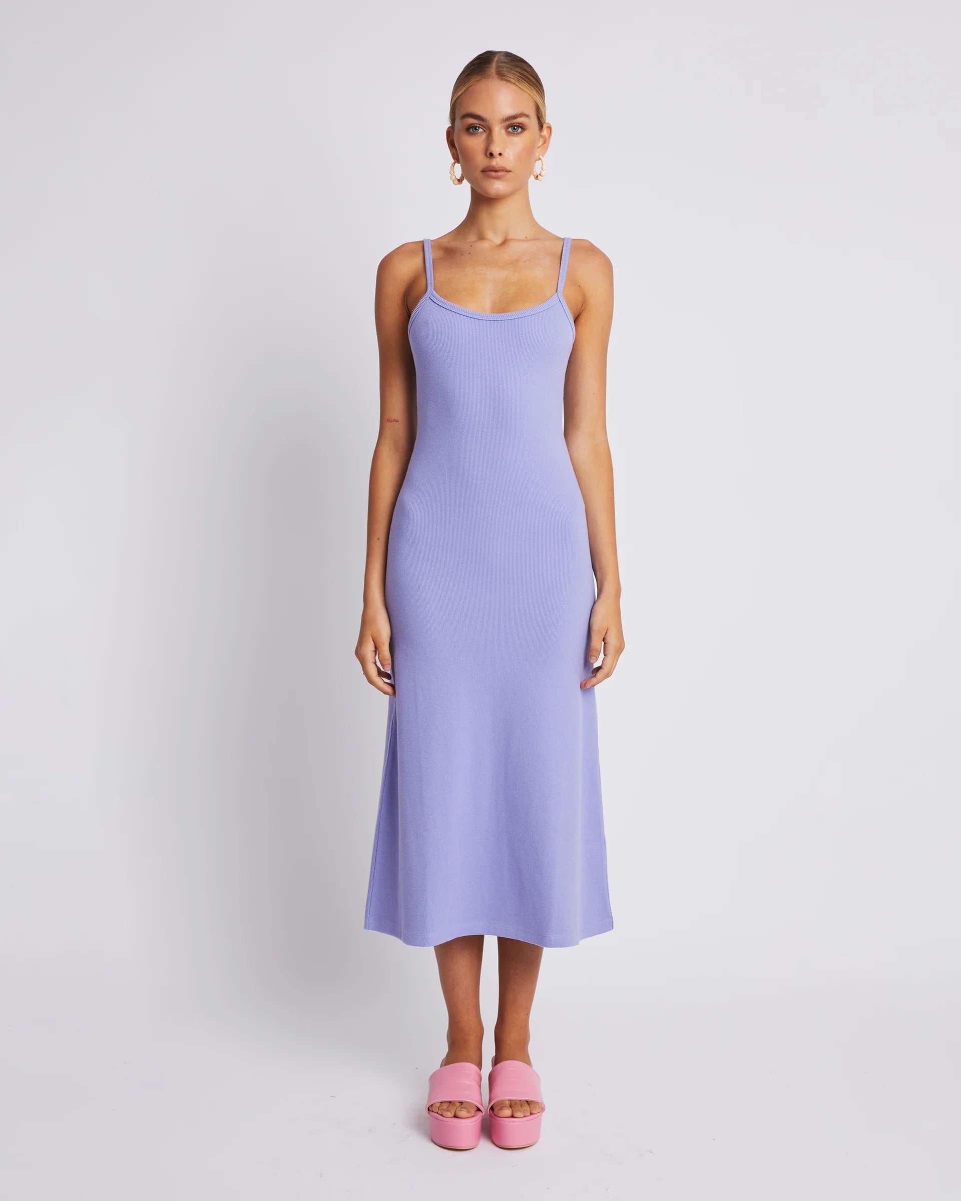 Weekend Only Sale A LINE MIDI DRESS - LILAC
