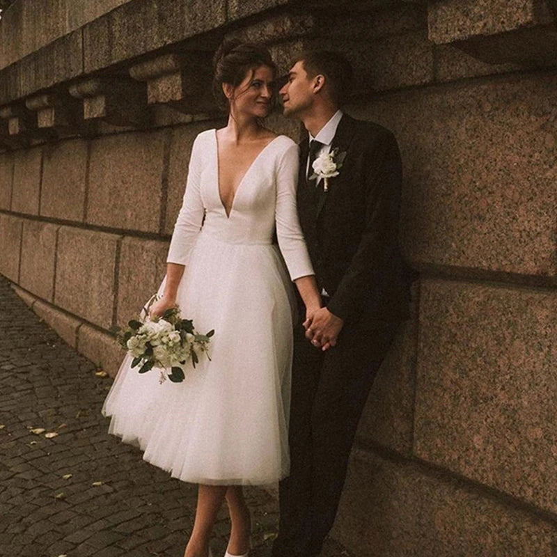 Grab Your Deal A-Line Short Wedding Dress 2024 – White Ivory Satin & Tulle Bridal Gown for Wedding or Party Grab Your Deal A-Line Short Wedding Dress 2024 – White Ivory Satin & Tulle Bridal Gown for Wedding or Party