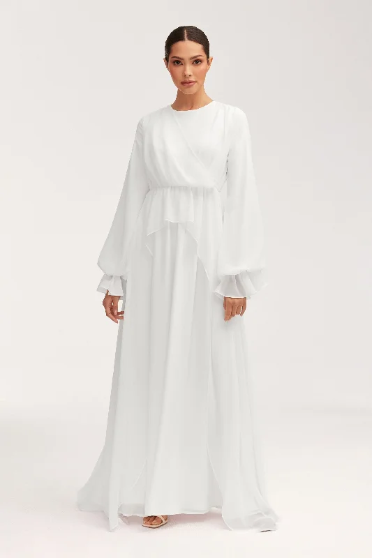 Weekend Deal Rush Aara Chiffon Maxi Dress - White