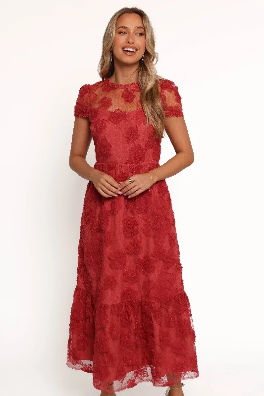 Unbeatable Flash Deals Abbey Midi Dress - Wine