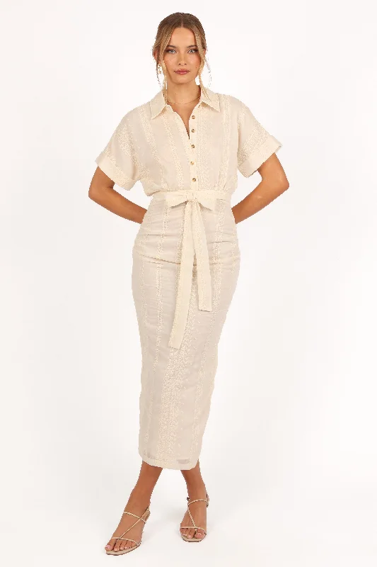 Weekend Shopping Fiesta Adorlee Midi Dress - Cream
