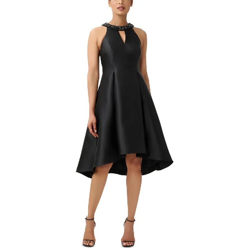 Adrianna Papell Womens Mikado Cocktail Midi Fit & Flare Dress