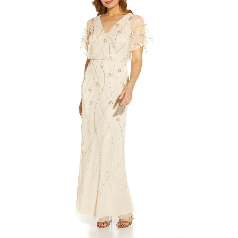 Weekend Specials Galore Adrianna Papell Womens Petites Embellished Wedding Evening Dress