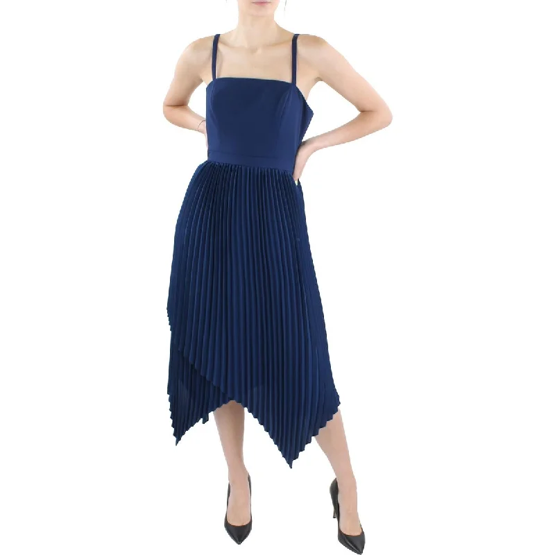 Aidan by Aidan Mattox Womens Pleated Midi Cocktail and Party Dress