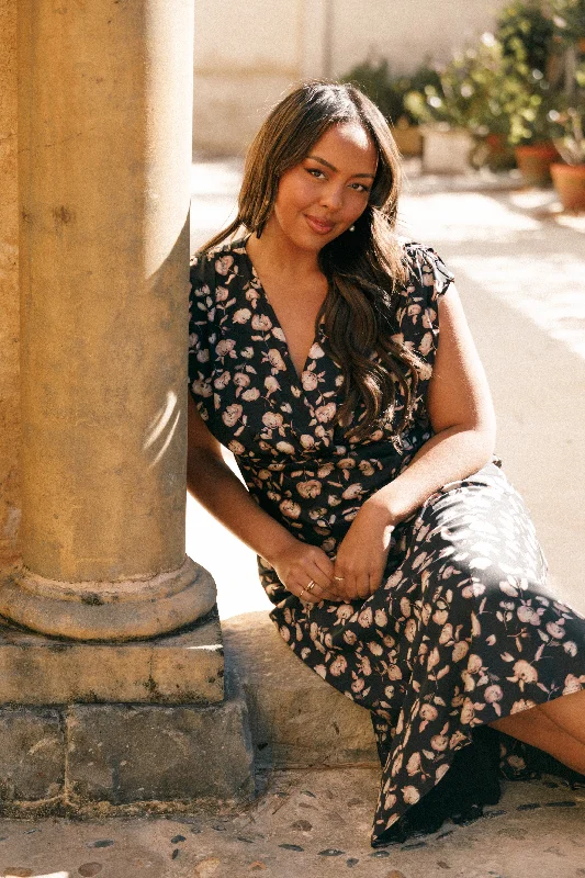 Shop & Save Today Amarlee Maxi Dress - Black Floral