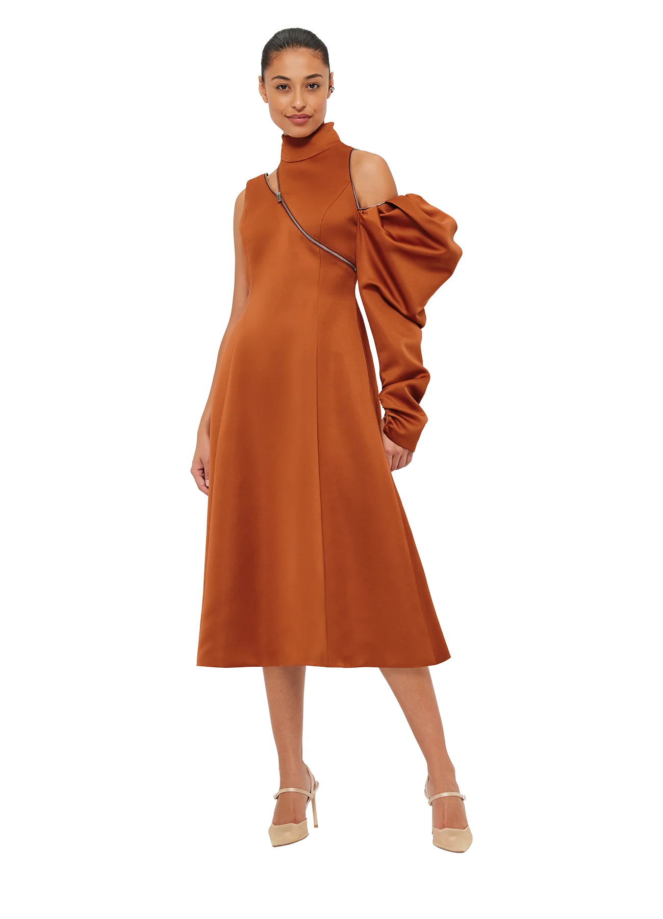 Shop & Save Today Annalise One Shoulder Midi Dress - Toffee