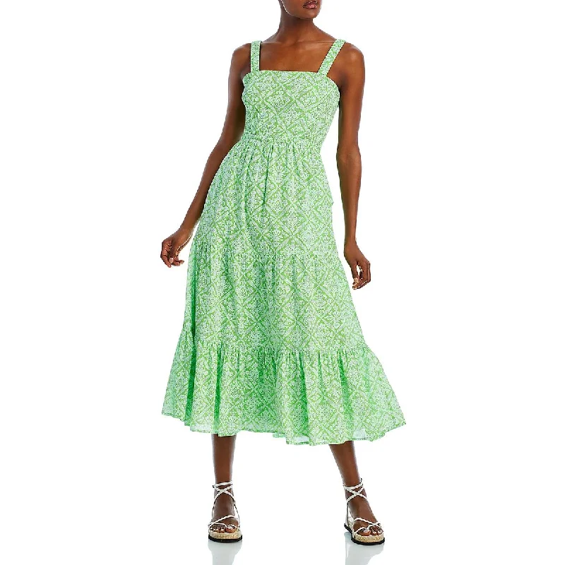 Weekend Price Drops Banjanan Womens Regina Cotton Printed Midi Dress