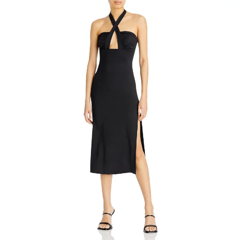 Bardot Womens Guilia Tie Neck Midi Halter Dress