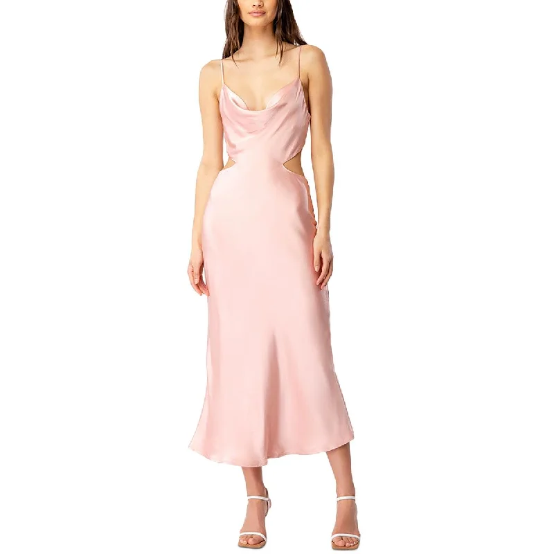 Weekend Markdowns Bardot Womens Satin Midi Slip Dress
