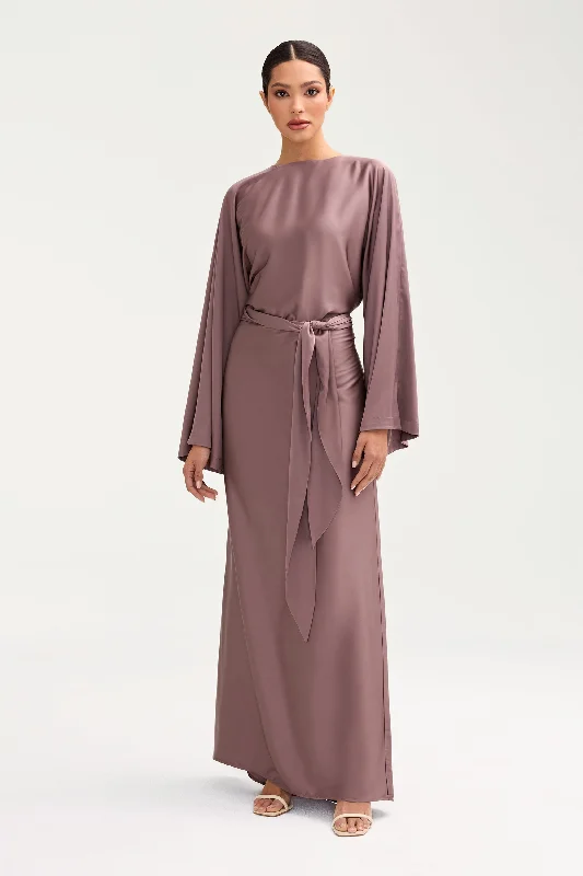 Weekend Specials Galore Batool Satin Maxi Dress - Deep Taupe