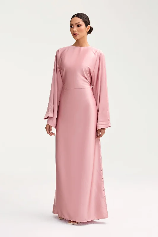 Weekend Only Sale Batool Satin Maxi Dress - Pink Chai