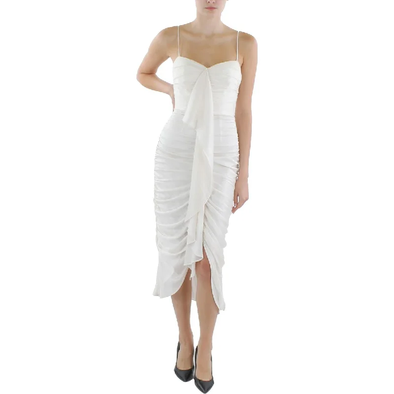 Weekend Only Steals BCBGMAXAZRIA Womens Gathered Midi Cocktail And Party Dress