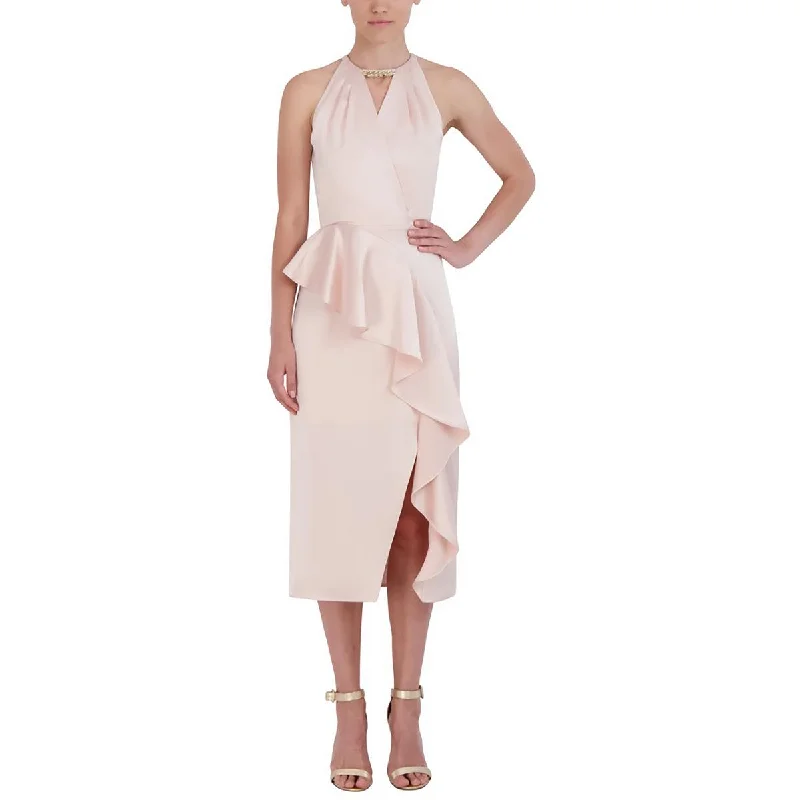Special Offers BCBGMAXAZRIA Womens Halter Midi Cocktail And Party Dress