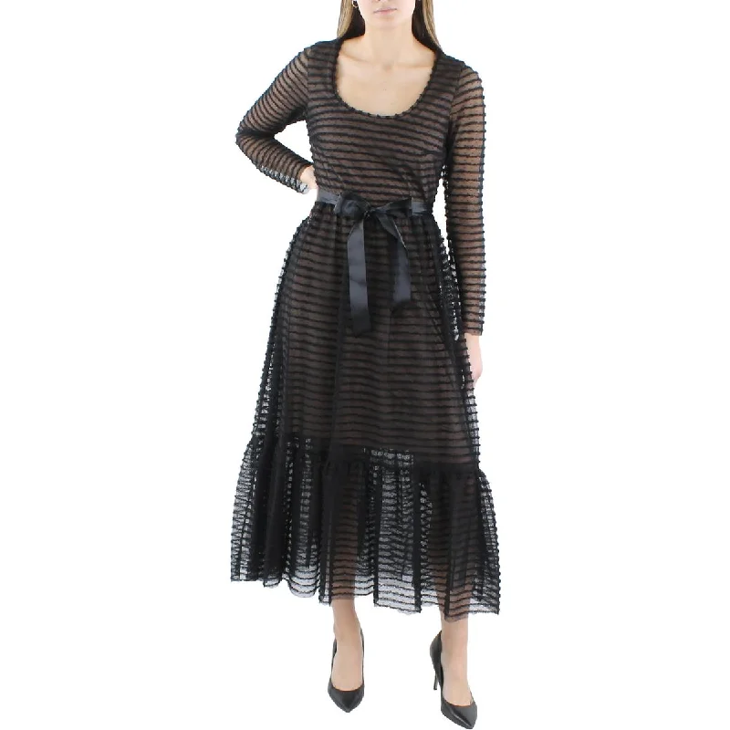 Shop Now, Save More BCBGMAXAZRIA Womens Midi Sheer Sleeve Cocktail And Party Dress