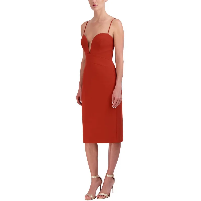 Today's Offer BCBGMAXAZRIA Womens Open Back Midi Cocktail And Party Dress