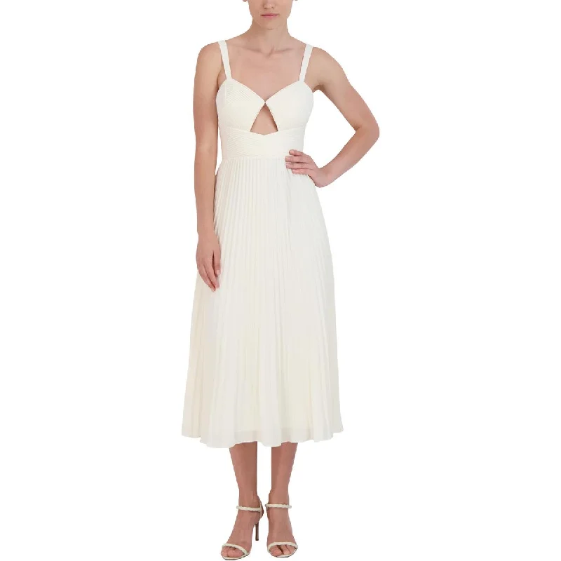 Flash Sale BCBGMAXAZRIA Womens Pleated Midi Cocktail And Party Dress