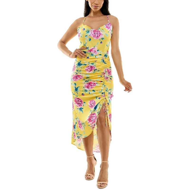 Shop & Save Today Bebe Womens Juniors Ruched  Midi Dress