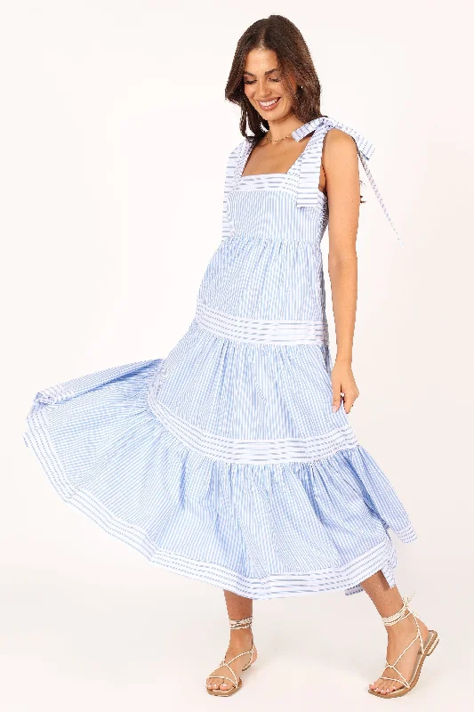 Shop & Save Bella Maxi Dress - Blue Stripe