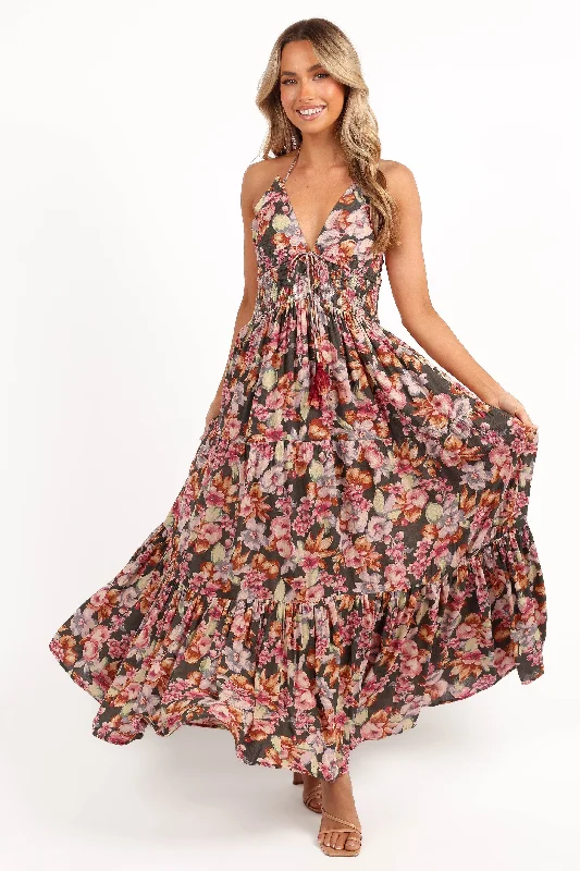Weekend Deals Benson Maxi Dress - Dark Green/Multi