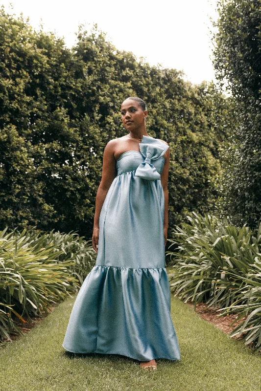 Flash Shopping Deal Betina Bow Front Maxi Dress - Blue