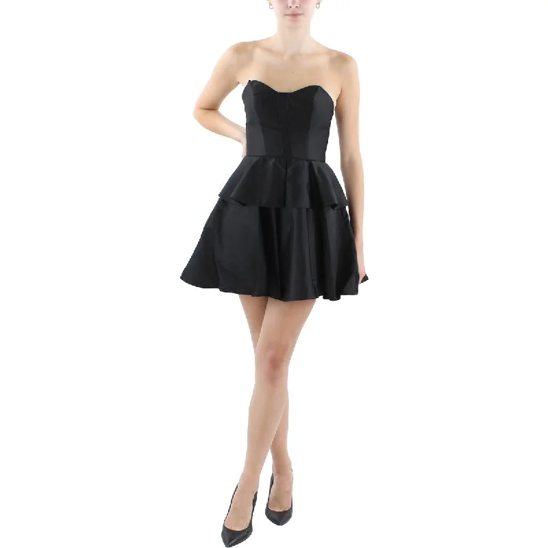 Weekend Special Offers Blondie Nites Womens Juniors Ruffled  Fit & Flare Dress